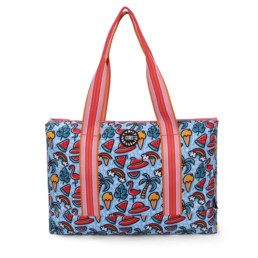 Flamingos and Pineapples Double Face Tote Bag 19 L