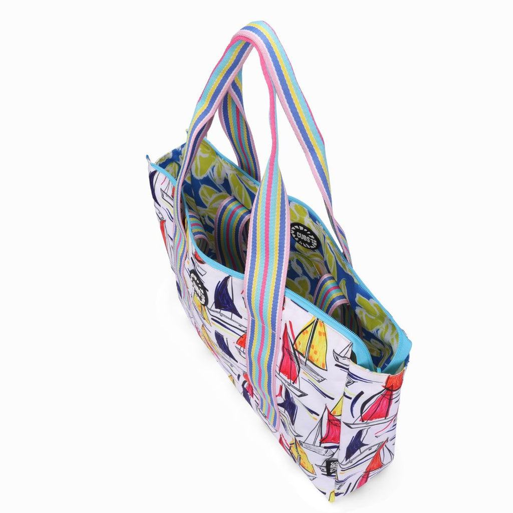 Ships and Flowers Double Face Tote Bag 19 L