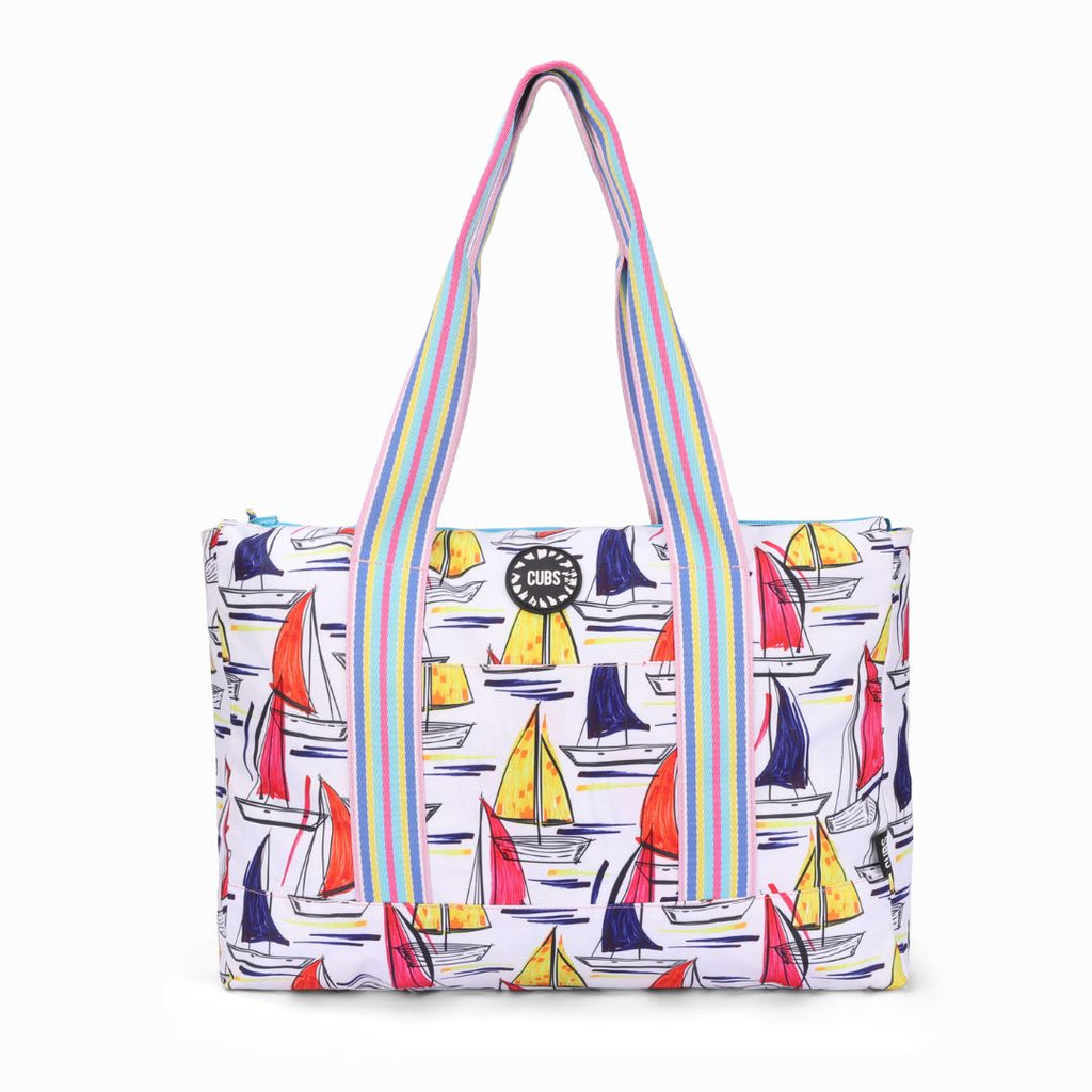 Ships and Flowers Double Face Tote Bag 19 L