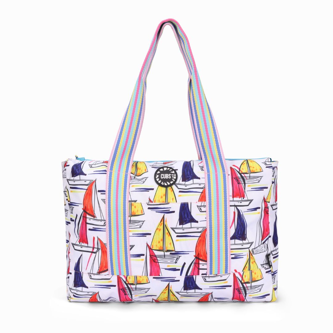 Ships and Flowers Double Face Tote Bag 19 L