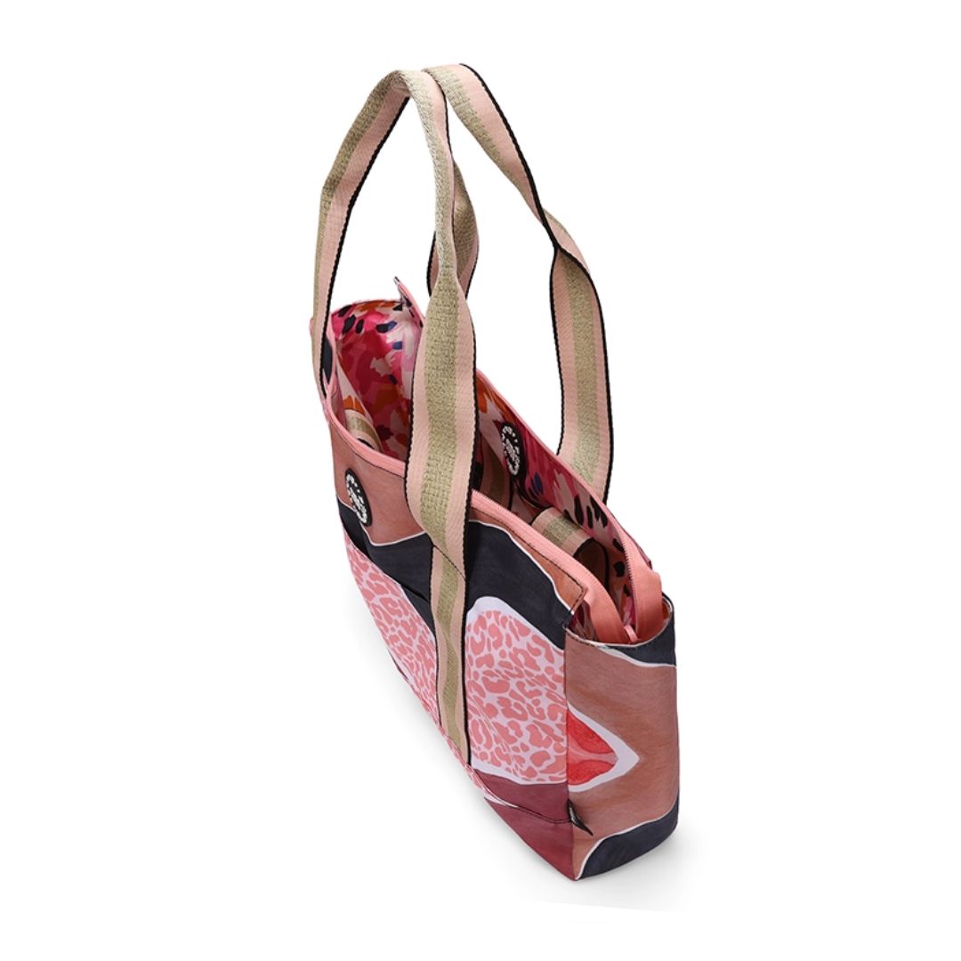 Brown Leopard Double Face Tote Bag 19 L