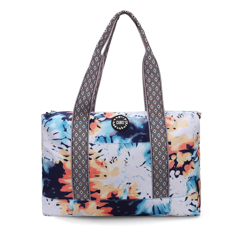 Bluish Tie Dye and Pinky Stars Double Face Tote Bag 19 L