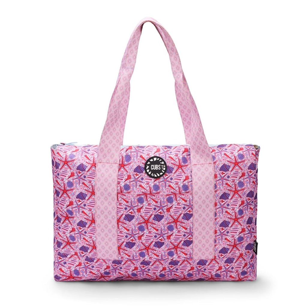 Bluish Tie Dye and Pinky Stars Double Face Tote Bag 19 L