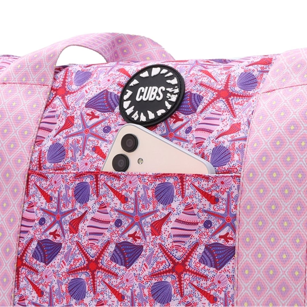 Bluish Tie Dye and Pinky Stars Double Face Tote Bag 19 L
