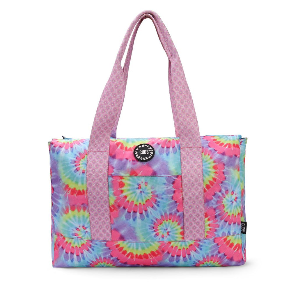 Flowery Tie Dye Double Face Tote Bag 19 L