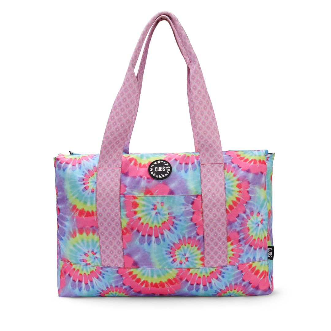 Flowery Tie Dye Double Face Tote Bag 19 L