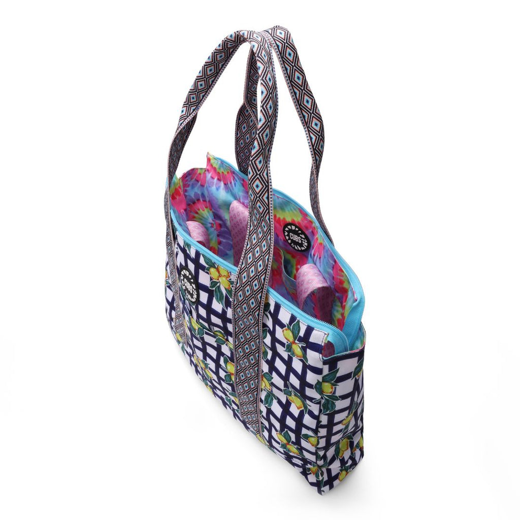 Flowery Tie Dye Double Face Tote Bag 19 L
