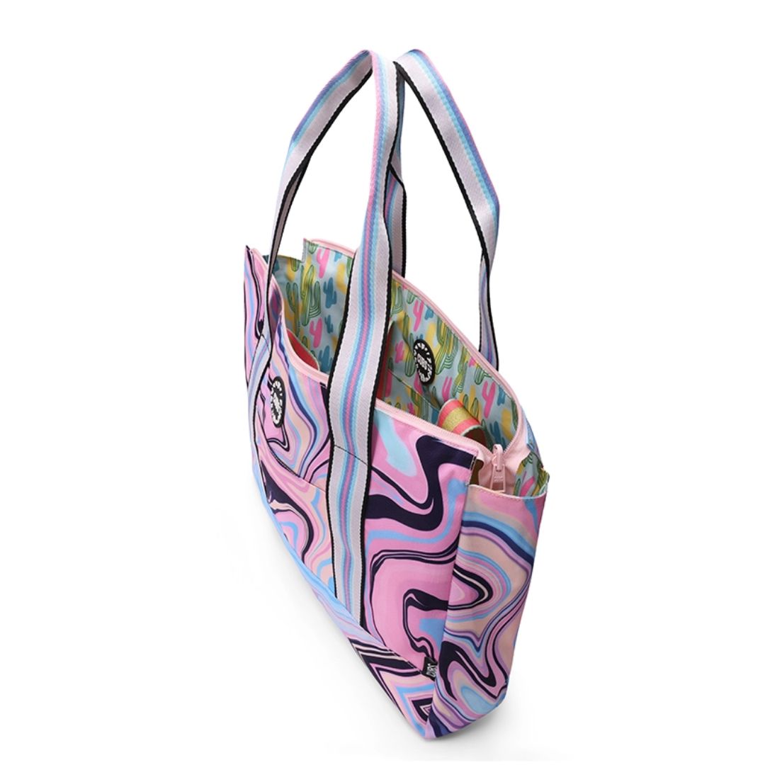Cactus and Swirls Double Face Tote Bag 19 L