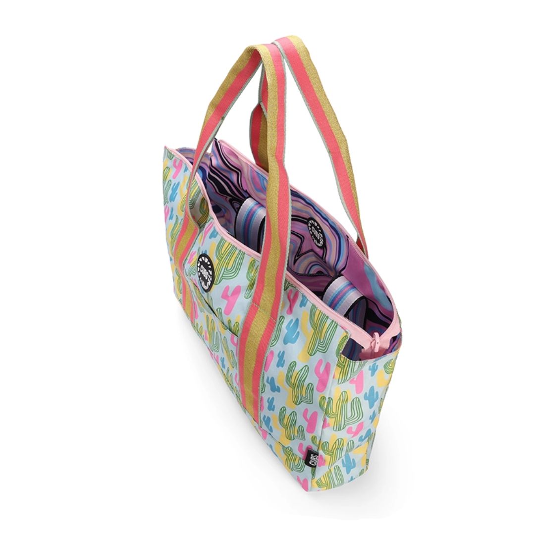 Cactus and Swirls Double Face Tote Bag 19 L