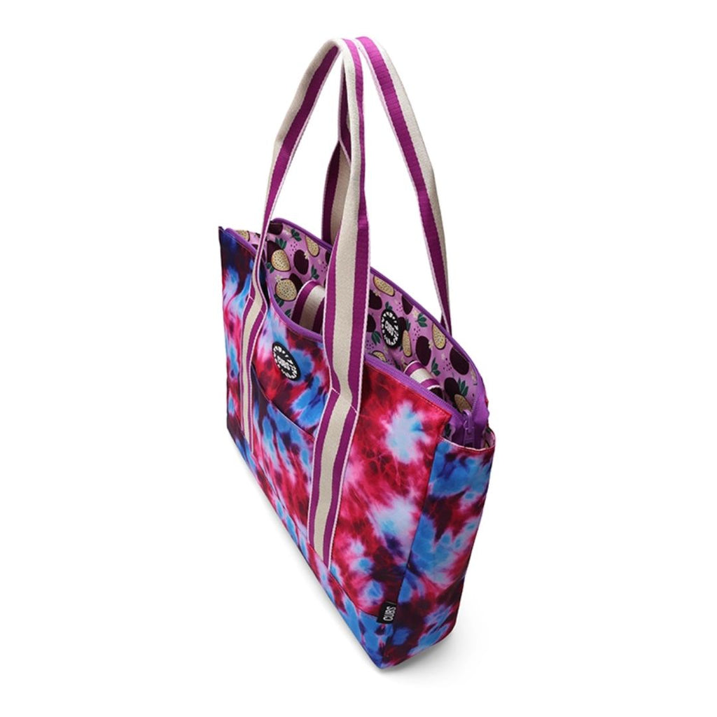 Passion Fruits and Purple Tie Dye Double Face Tote Bag 19 L