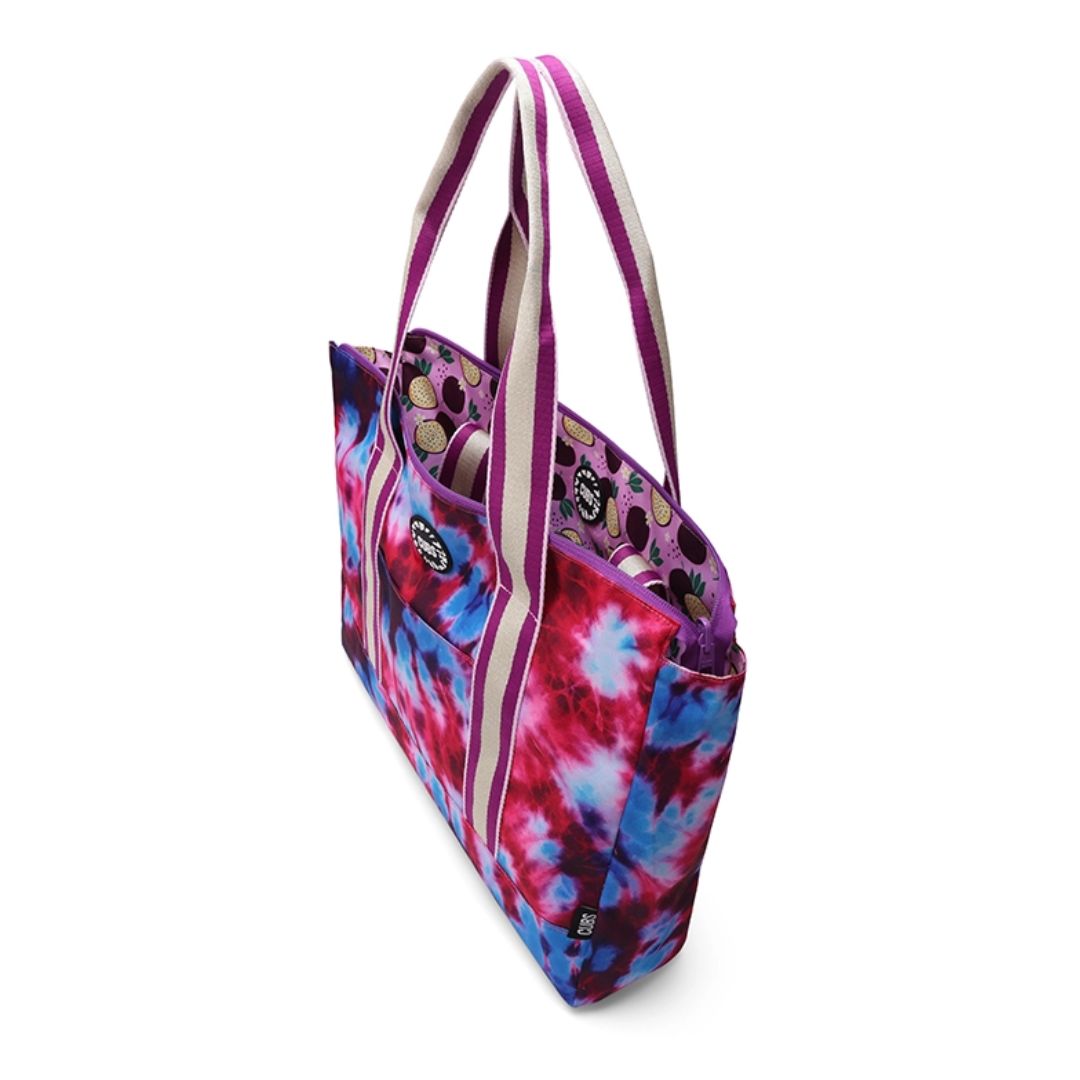 Passion Fruits and Purple Tie Dye Double Face Tote Bag 19 L