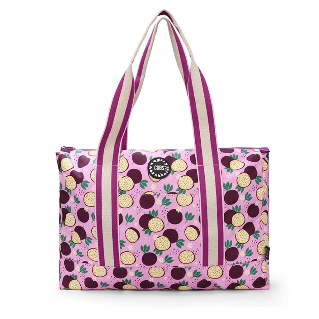 Passion Fruits and Purple Tie Dye Double Face Tote Bag 19 L