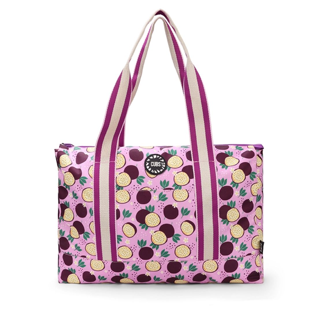 Passion Fruits and Purple Tie Dye Double Face Tote Bag 19 L