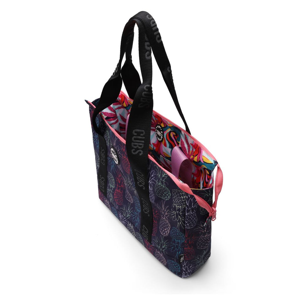 Black Pineapples and Colorful Forests Double Face Tote Bag 19 L