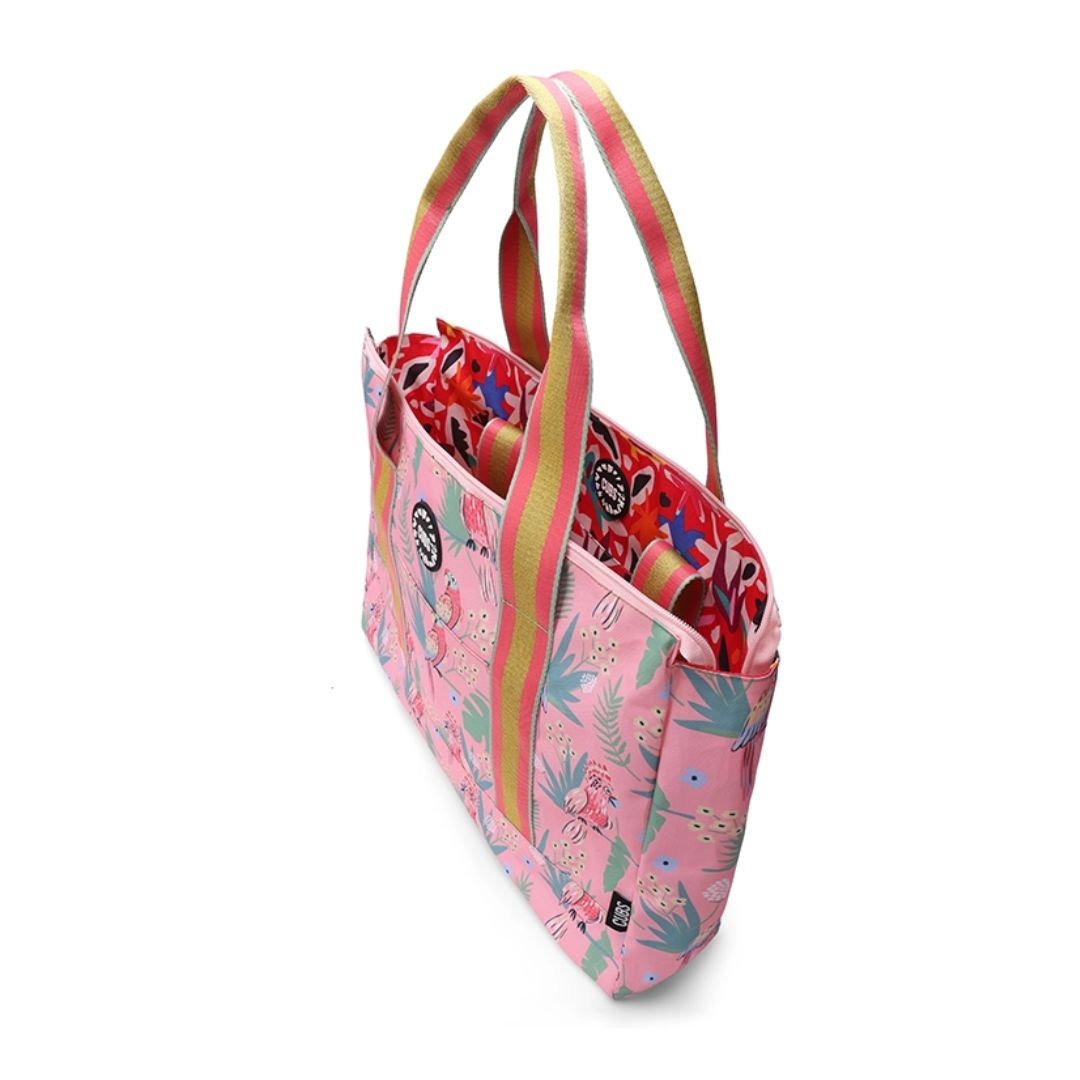 Pinkish Flowers Double Face Tote Bag 19 L