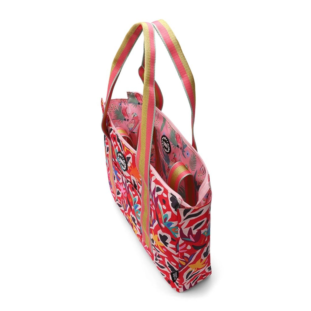 Pinkish Flowers Double Face Tote Bag 19 L