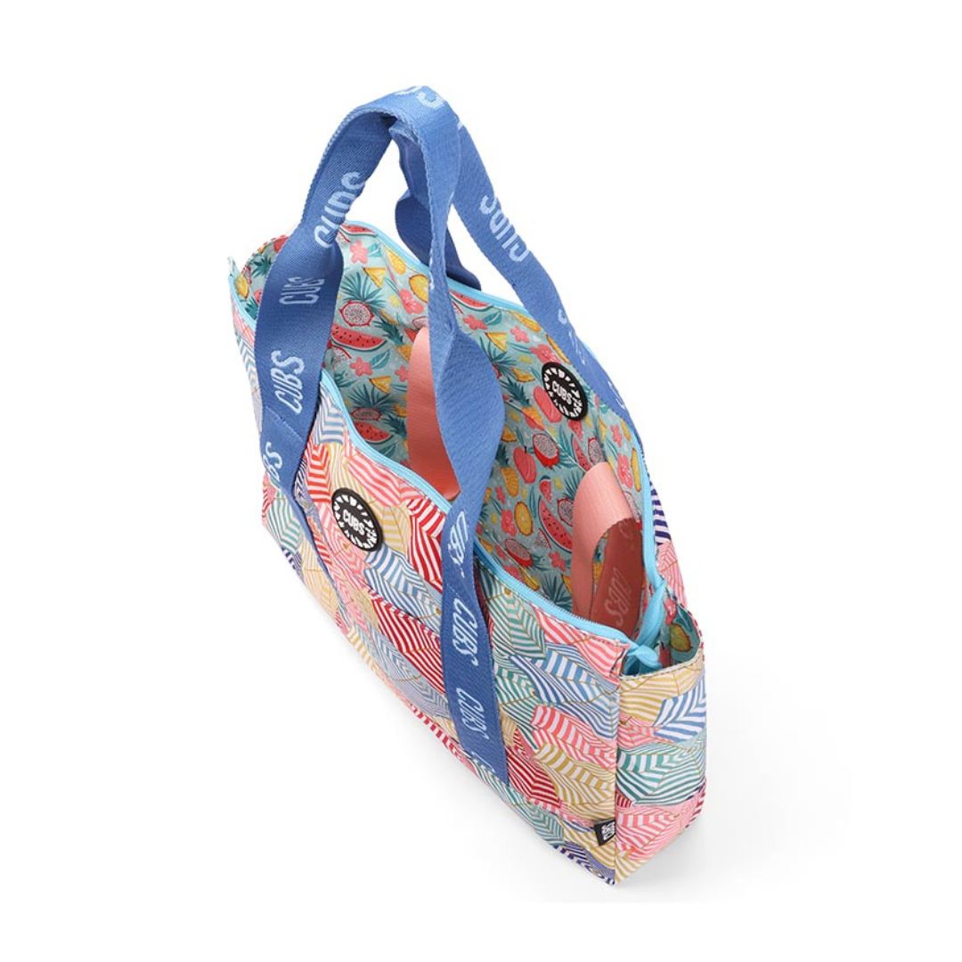 Tropical Fruits and Umbrellas Double Face Tote Bag 19 L