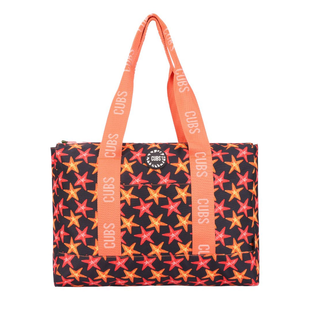 Tie Dye and Black Stars Double Face Tote Bag 19 L