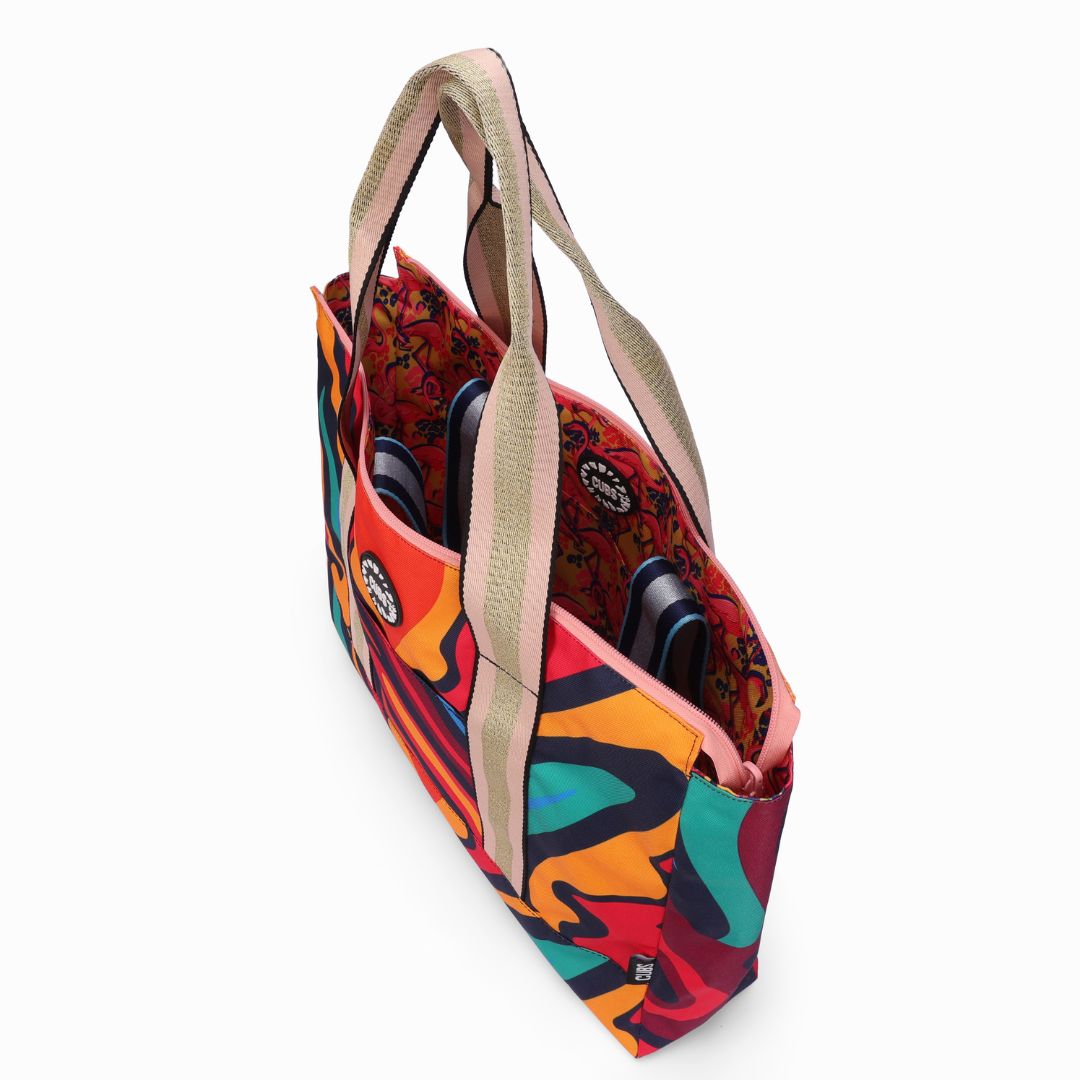 Swirls and Flamingos Double Face Tote Bag 19 L