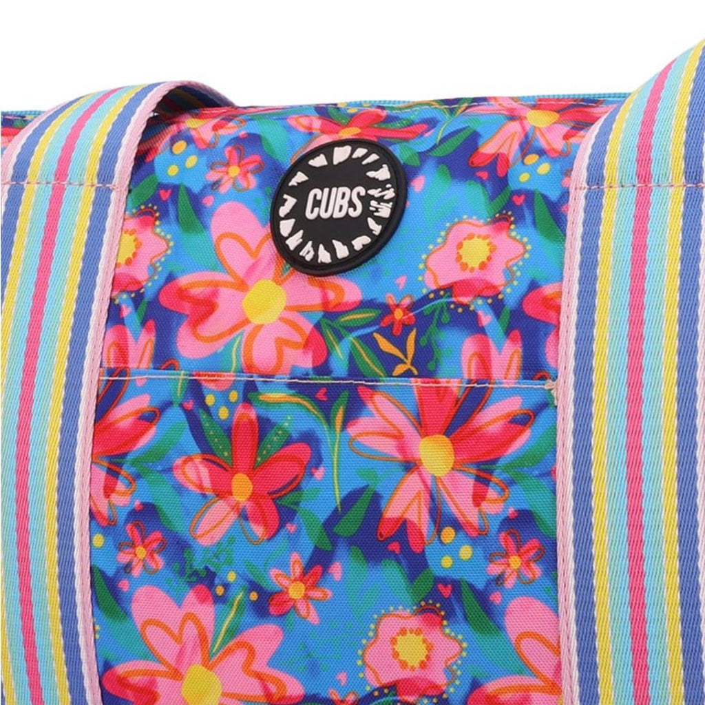 Bluish Flowers and Watermelon Ice-Cream Double Face Tote Bag 19 L