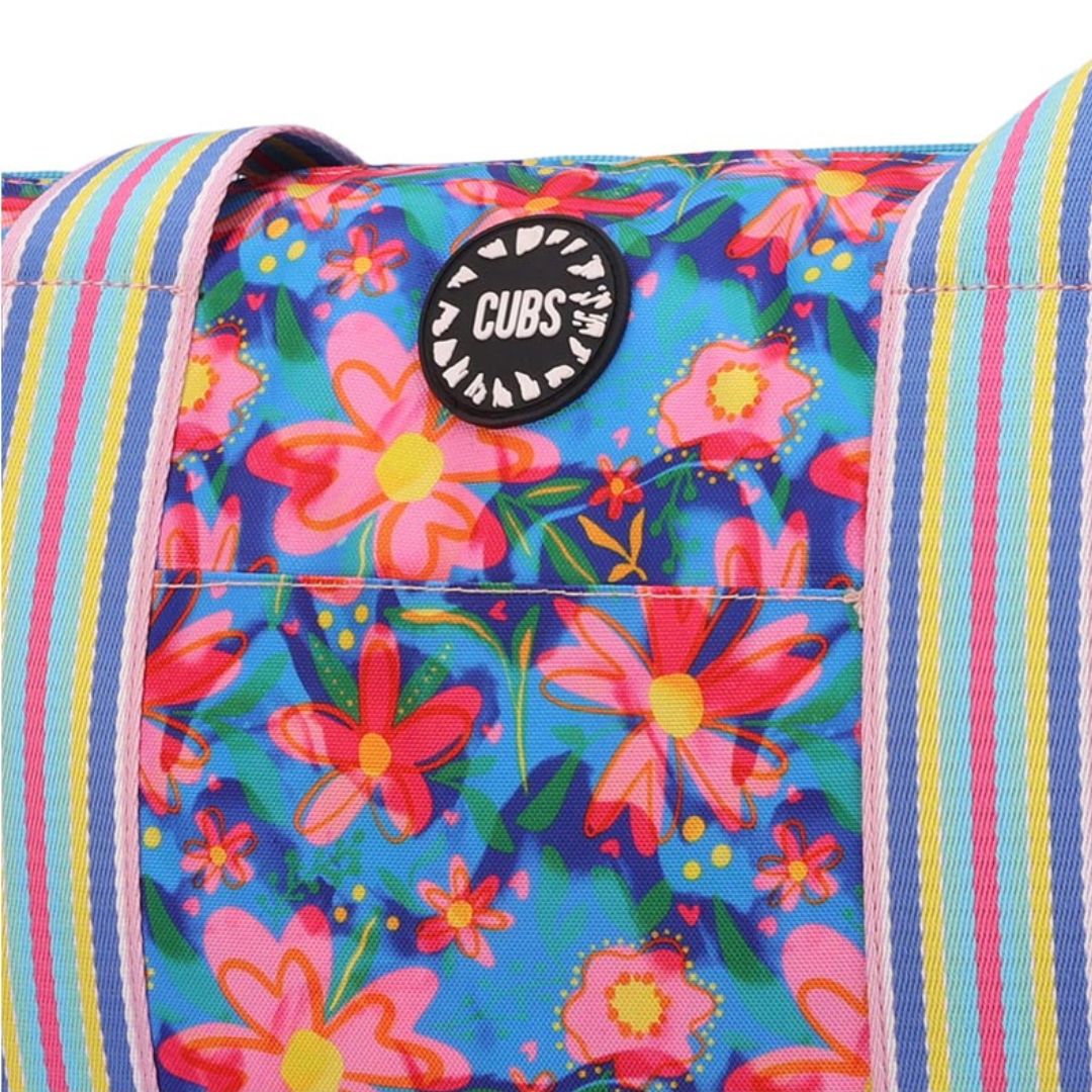Bluish Flowers and Watermelon Ice-Cream Double Face Tote Bag 19 L