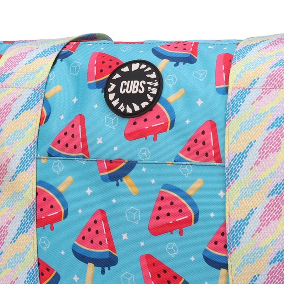 Bluish Flowers and Watermelon Ice-Cream Double Face Tote Bag 19 L