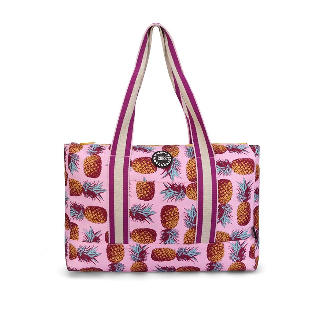 Lilac Pigeon Forest and Pineapples Double Face Tote Bag 19 L