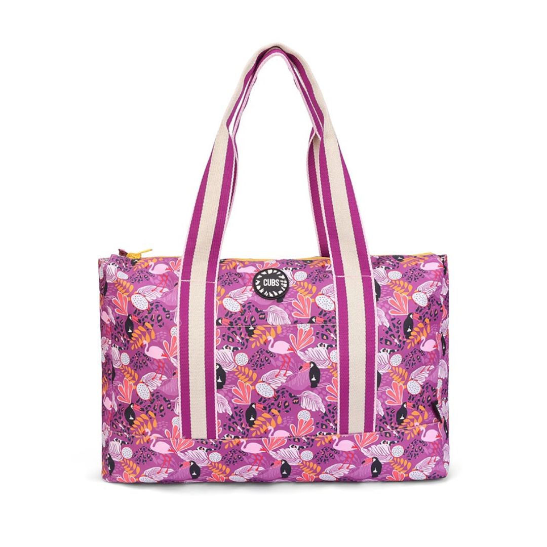 Lilac Pigeon Forest and Pineapples Double Face Tote Bag 19 L