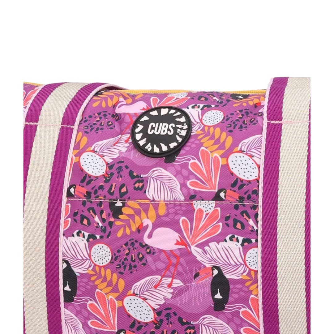 Lilac Pigeon Forest and Pineapples Double Face Tote Bag 19 L