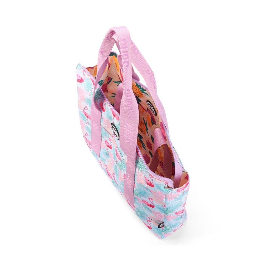 Fruits and Flamingos Double Face Tote Bag 19 L