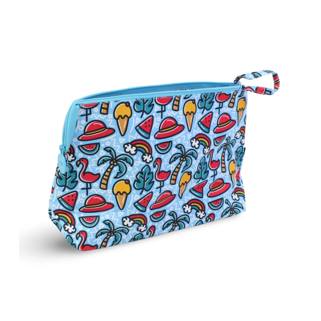 Baby Blue Flamingos Large Pouches