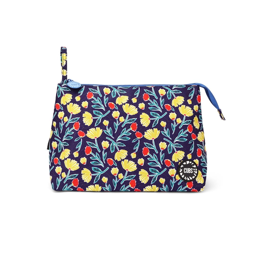 Navy Garden Large Pouches