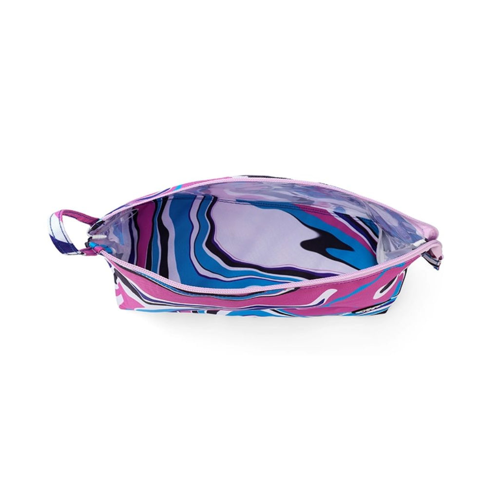Pink and Turquoise Swirls Large Pouches
