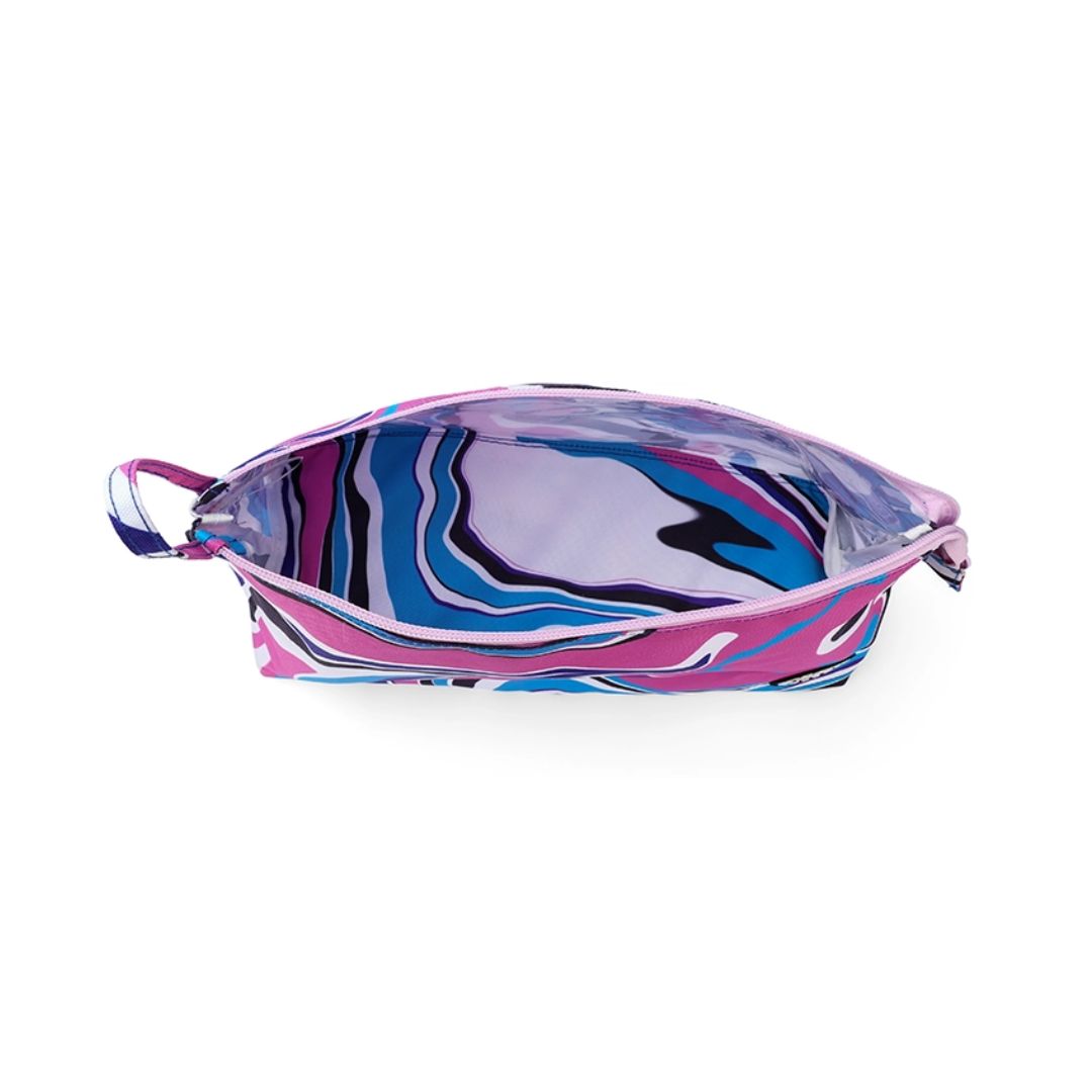 Pink and Turquoise Swirls Large Pouches