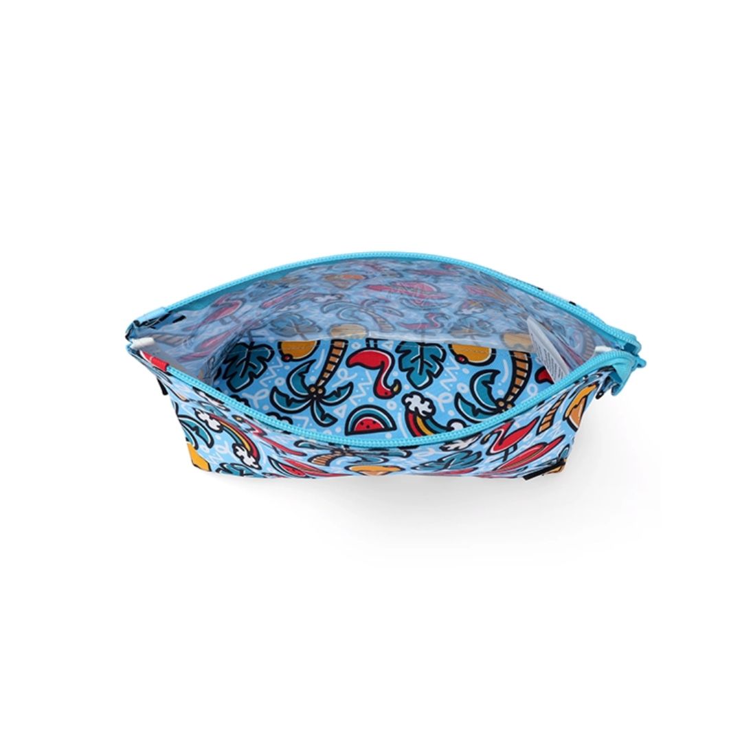 Baby Blue Flamingos Medium Pouch