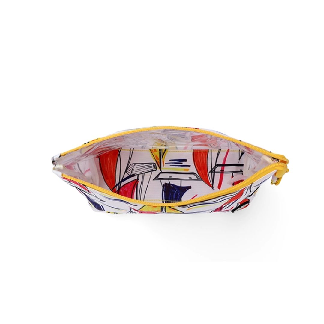 White Ships Medium Pouch