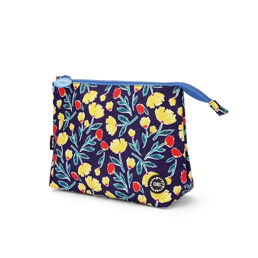 Navy Garden Medium Pouch