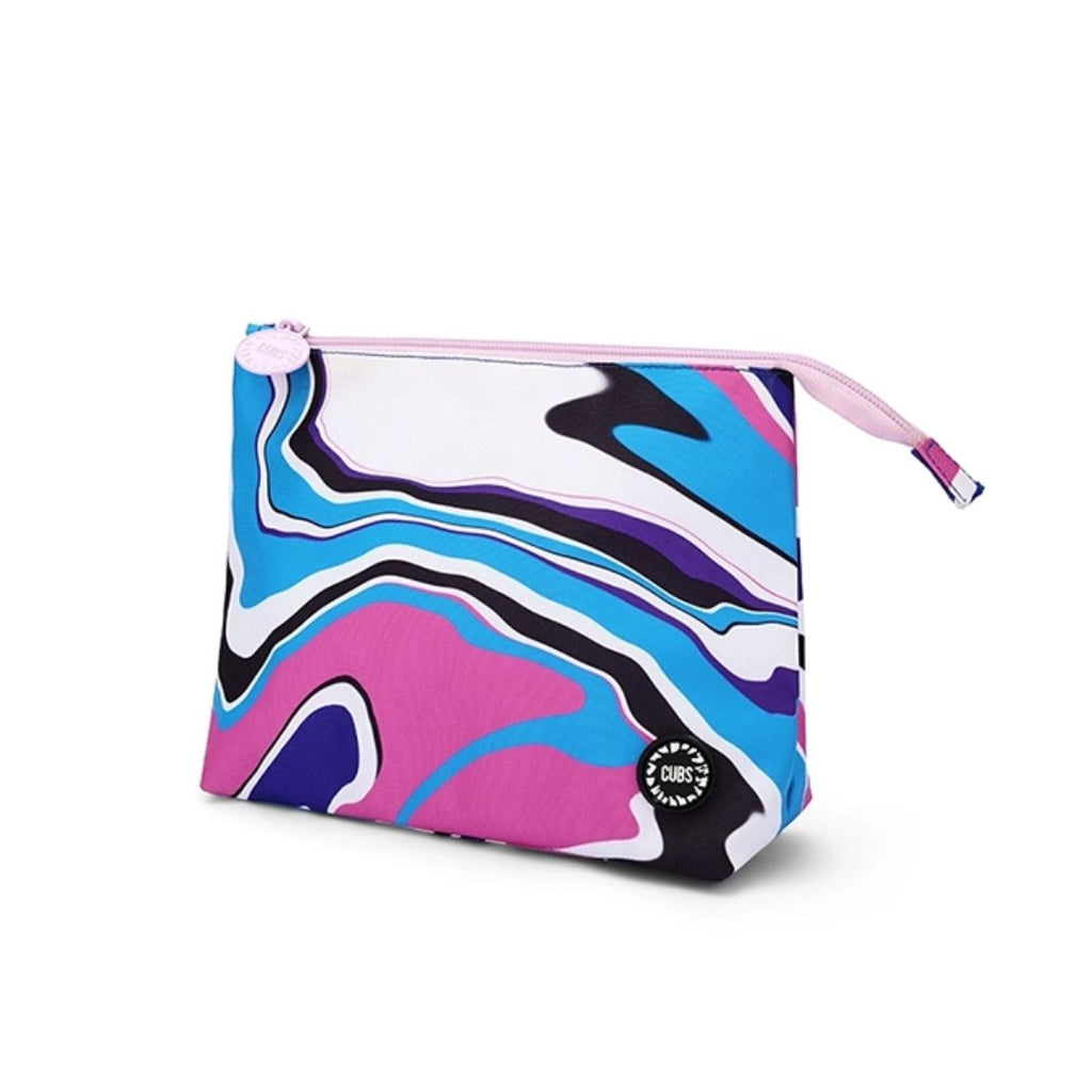 Pink and Turquoise Swirls Medium Pouch