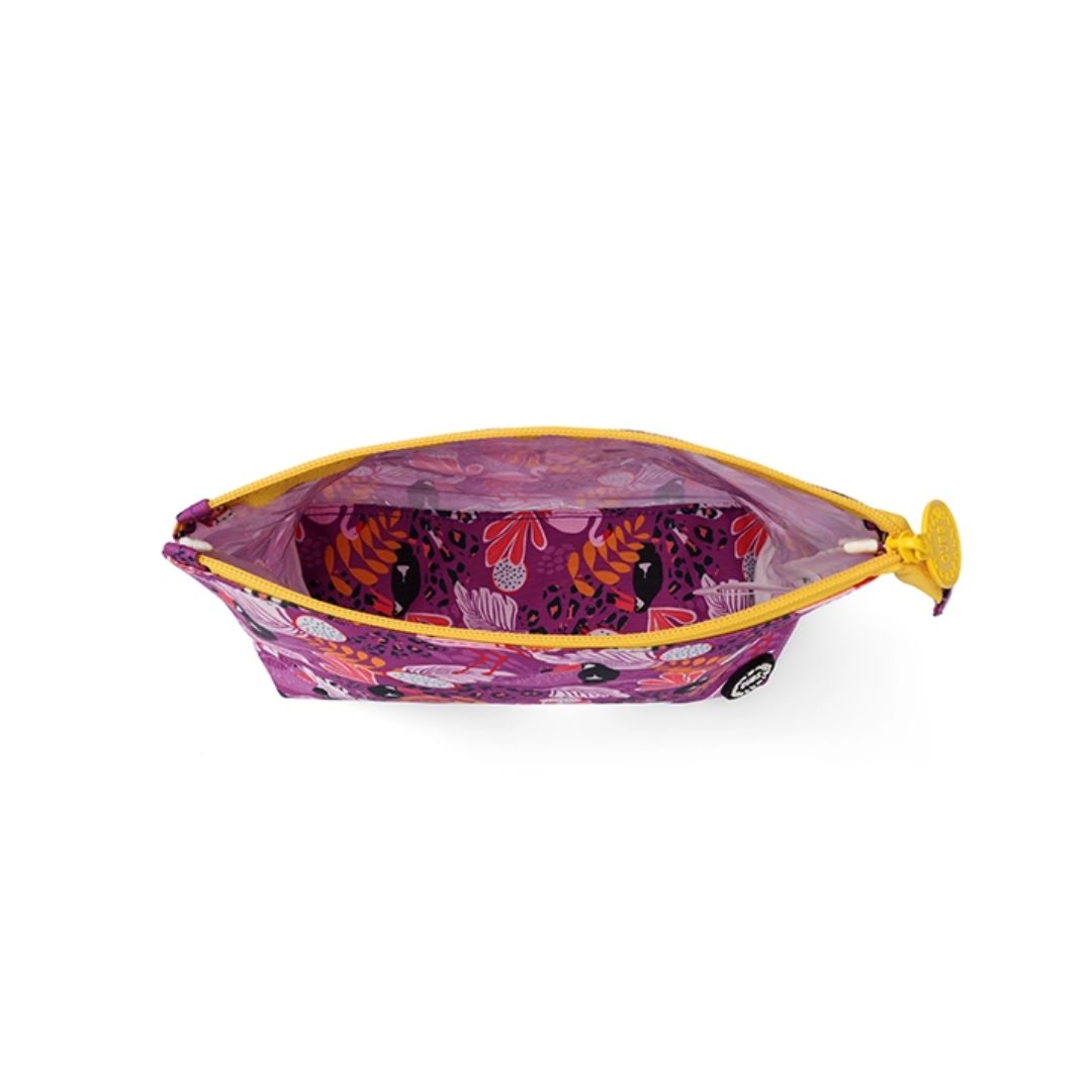 Purple Black Pigeons Medium Pouch