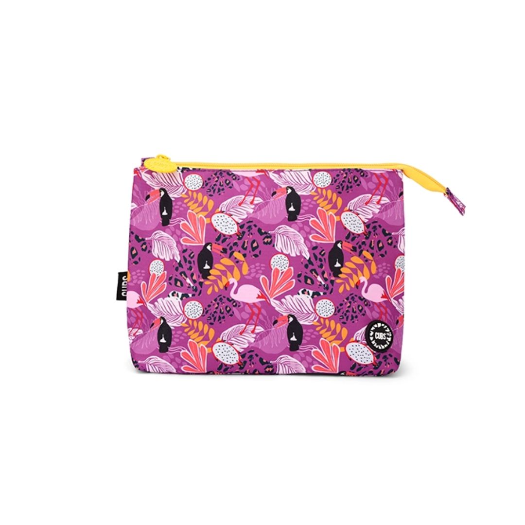 Purple Black Pigeons Medium Pouch