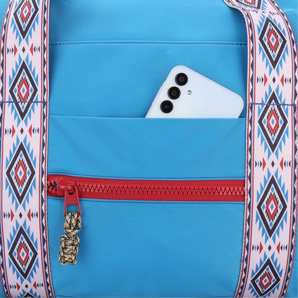 Cyan Blue Weekender Duffel Bag 63 L