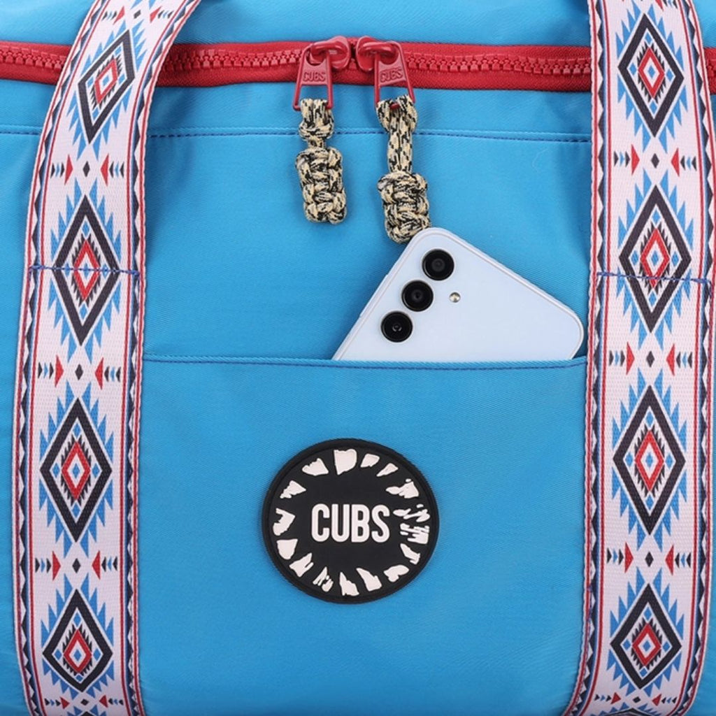 Cyan Blue Weekender Duffel Bag 63 L