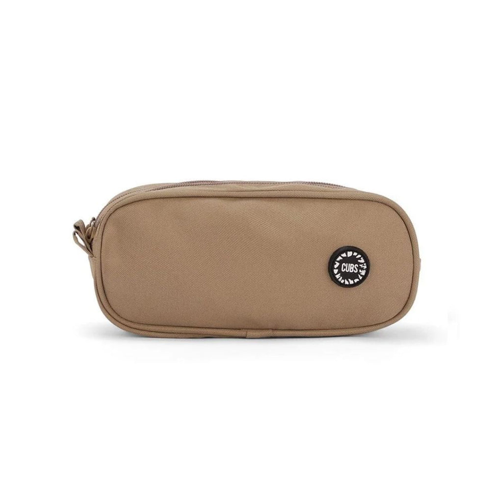 Khaki Double Zipper Pencil Case 2L
