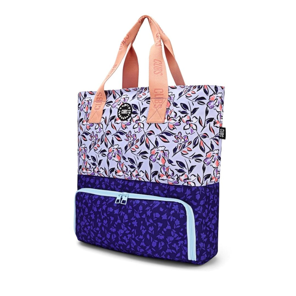 Navy Lilies Tote Cooler 41 L