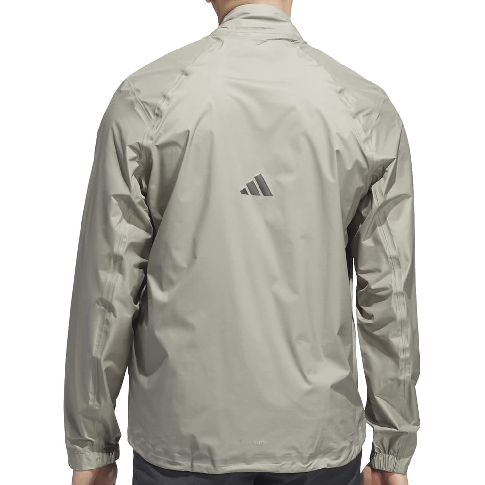 adidas Ultimate365 Tour Climaproof+ Half-Zip Waterproof Rain Suit - Silver Pebble/Black