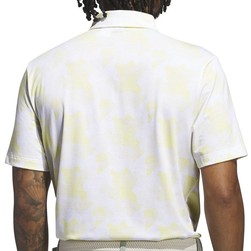 adidas Go-To Printed Polo Shirt - White/Powder Yellow
