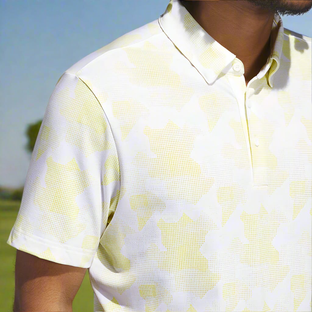 adidas Go-To Printed Polo Shirt - White/Powder Yellow