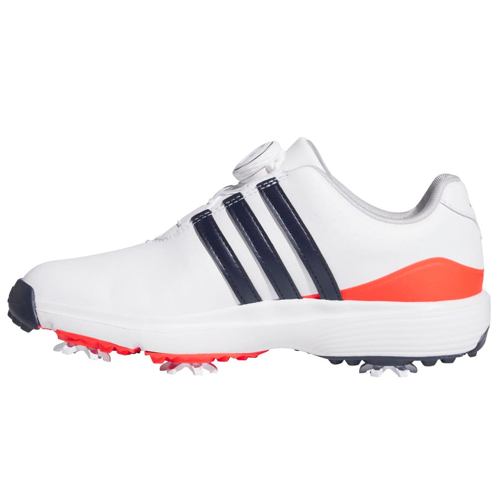 adidas Tour360 24 Boa Junior Golf Shoes - Cloud White/Collegiate Navy/Lucid Red