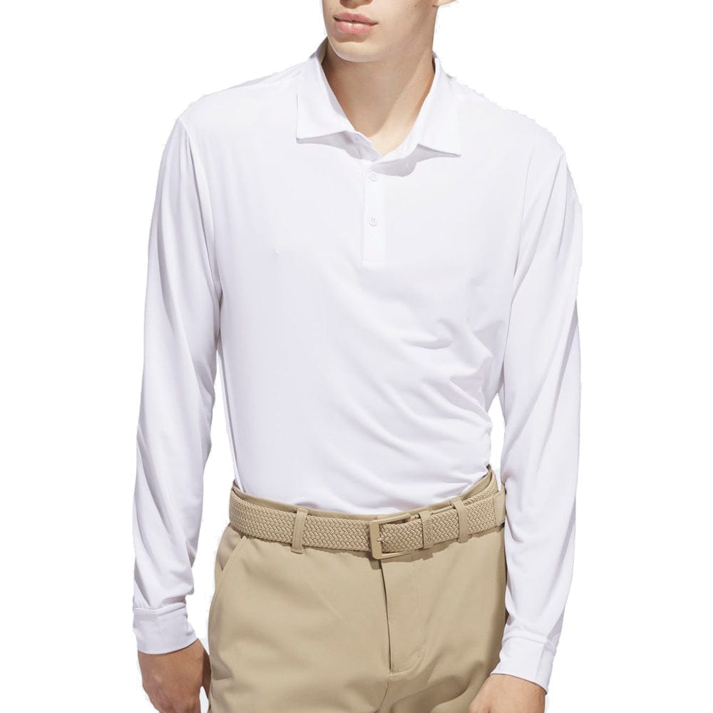 adidas Core Long Sleeve Polo Shirt - White