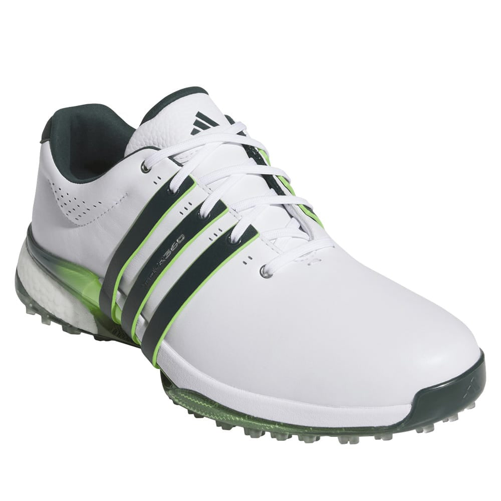 adidas Tour360 25 Spikeless Waterproof Shoes - Ftwr White/Aurora Ivy/Lime Burst
